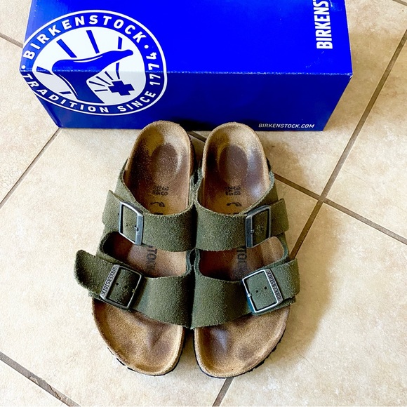 RARELY WORN Birkenstock Arizona BS Thyme Sandals Narrow Fit Size 38 - Picture 2 of 8